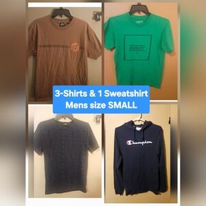 Mens Shirts Bundle Lot Of 4. *Champion, Hurley, Santa Cruz & Express* Sz Small
